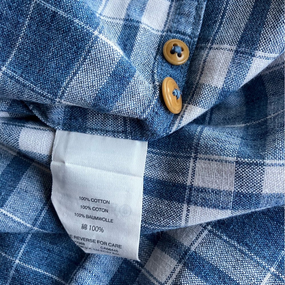J Crew Shirt Button Down Blue and White Plaid Long Sleeve Cotton Woven - Picture 7 of 11